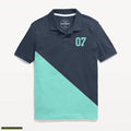 Two-Tone Cotton Polo for Kids 07 Print