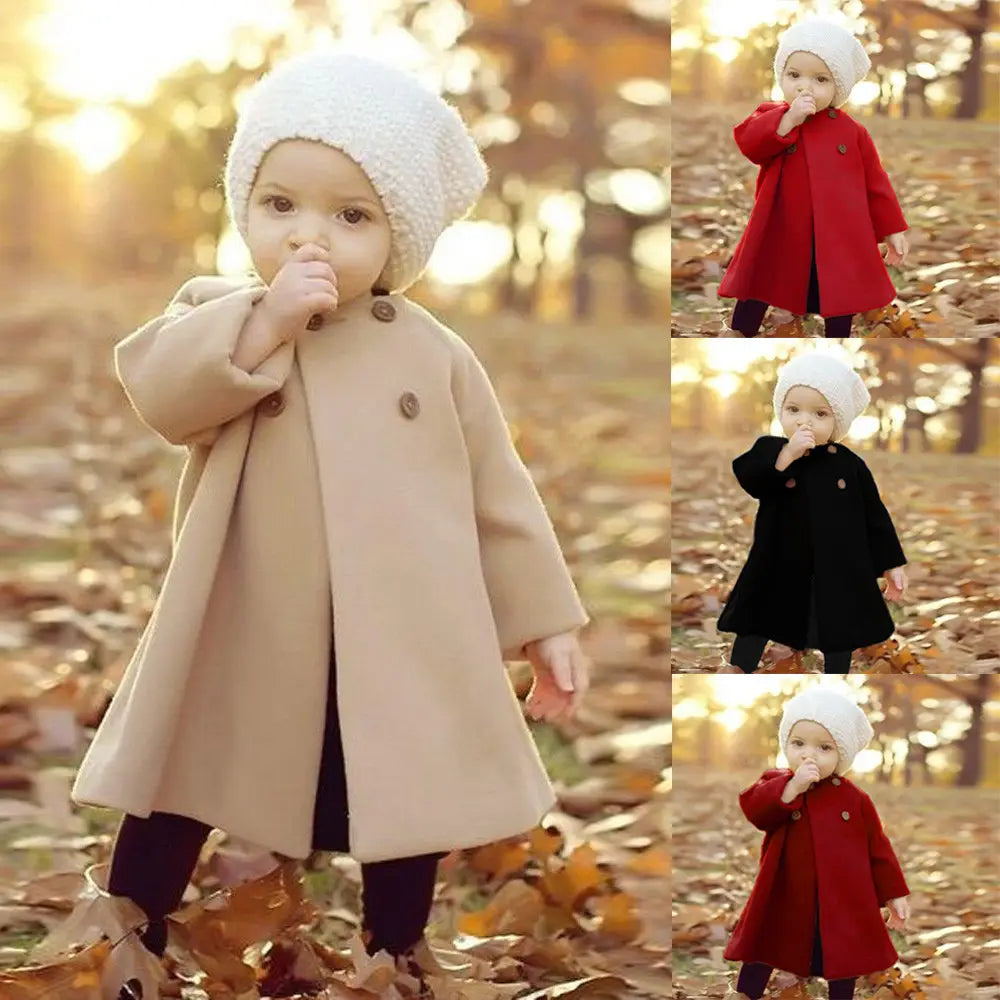 Kids Woolen Cape Coat – Warm & Cozy Autumn & Winter Wear