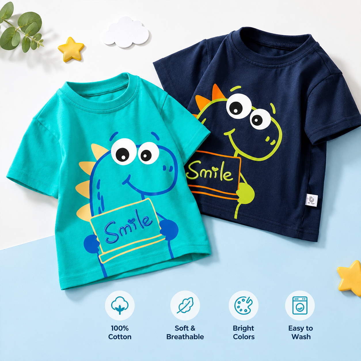 Boys Summer Short Sleeve T-Shirt Emerald Green 90cm