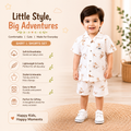 2 Pcs Boy's Cotton Lawn Printed Shirt And Shorts Set